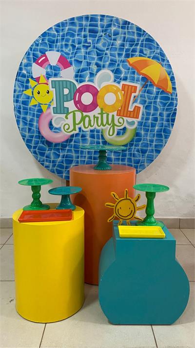 Kit Display + Painel 2x1,5m Festa Infantil Pool Party