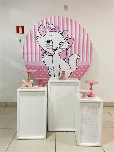 Kit 12 Display Mesa Gatinha Marie Festa Decoração 20cm